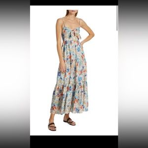 Zimmermann linen tie front floral print dress size 1 $800